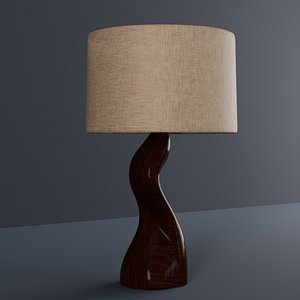 Classic Wooden Desk Lamp 3D