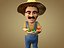 3D model farm farmer garden