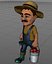 3D model farm farmer garden