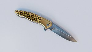 3D Folding Knife Rigged 01 model