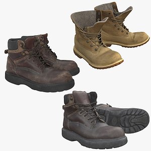 Old Boots Bundle 3D model