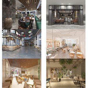 3D 6 Coffee Shops - Restaurants - Collection 04