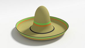 mexican sombrero hat cartoon 3D model