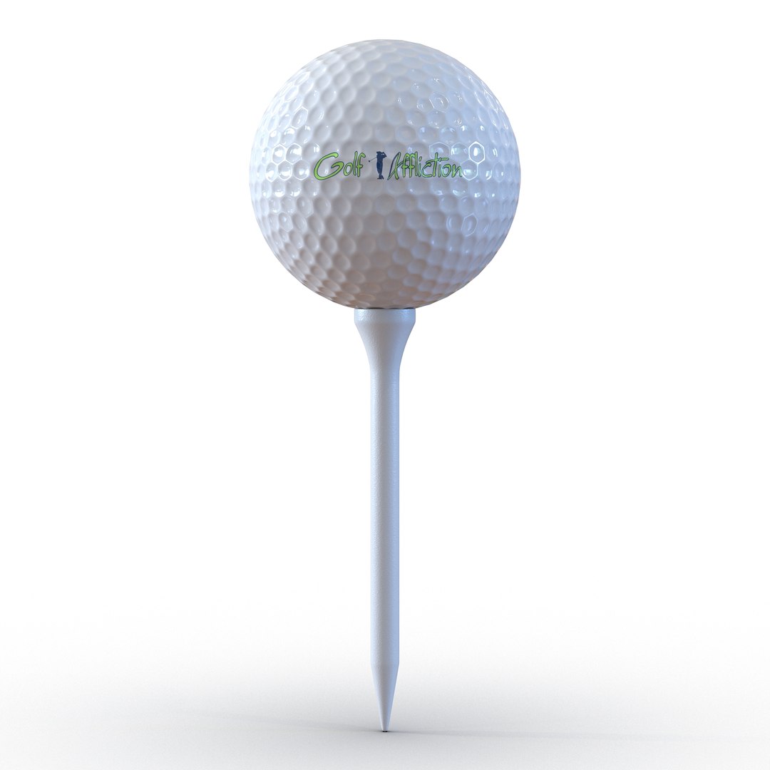 Golf Ball and Tee 3D model preview