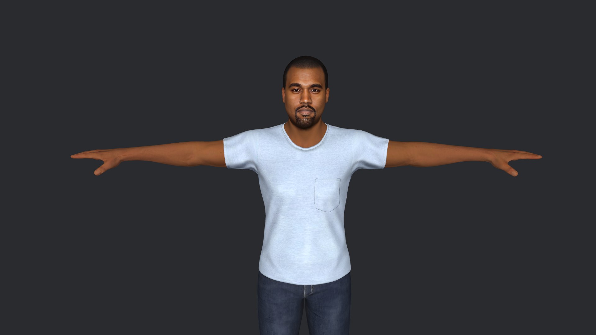 3D Kanye West  Hyper Realistic Full Body Fully Rigged Character model https://p.turbosquid.com/ts-thumb/ZG/NYVwvd/GS/model15/png/1693889923/1920x1080/fit_q87/6f902d34134123d5585acd91d5ed1307a11dcd0d/model15.jpg
