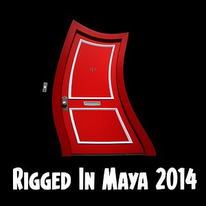 3d model of cartoon door animation rig
