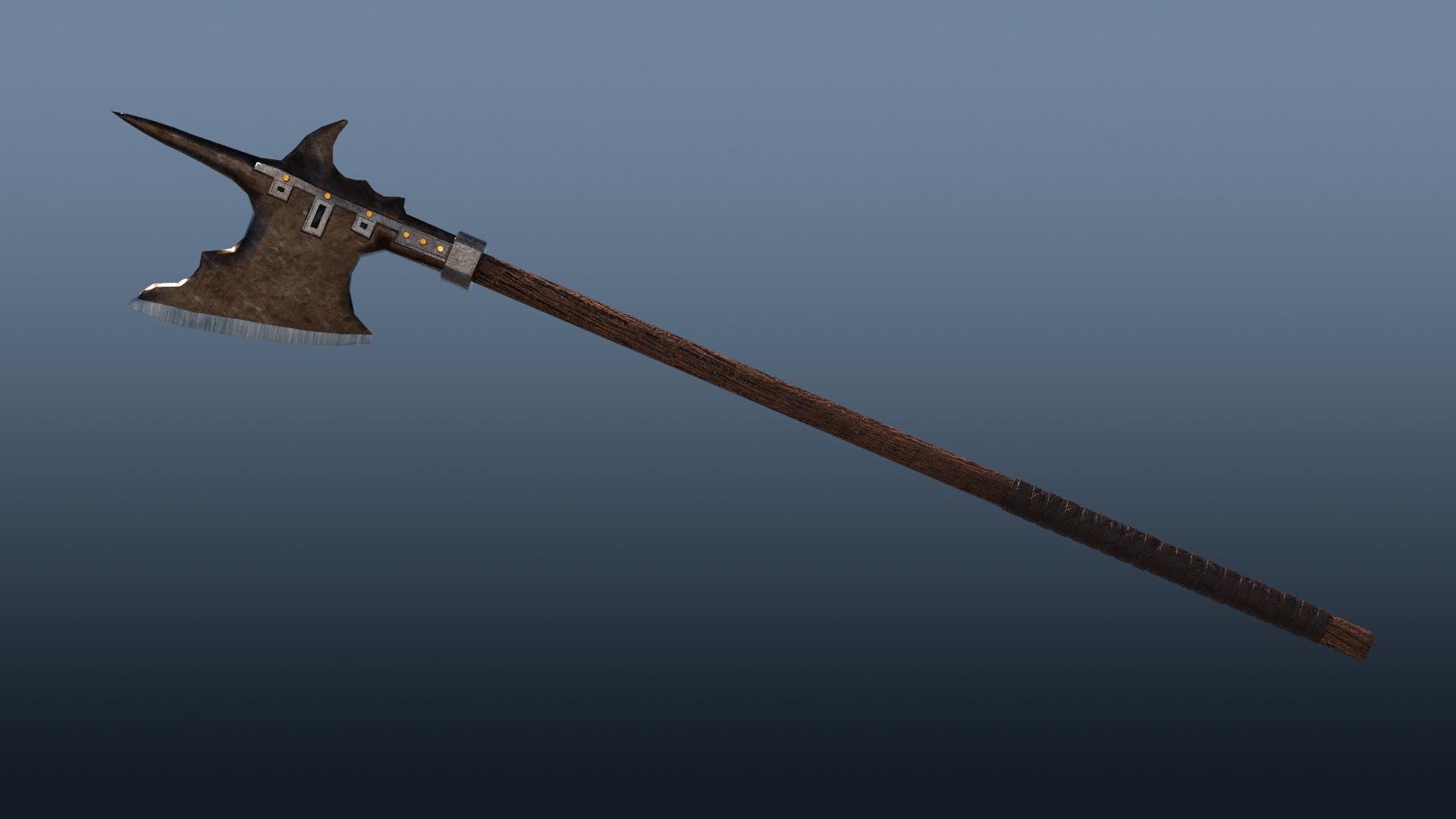 Medieval Spear And Polearm 3D model https://p.turbosquid.com/ts-thumb/ZG/QV9Ffv/BL/halberd1/png/1720875146/1920x1080/fit_q87/dc1a62bfe9d89d33ed4c52e3afc47939d764ef3d/halberd1.jpg