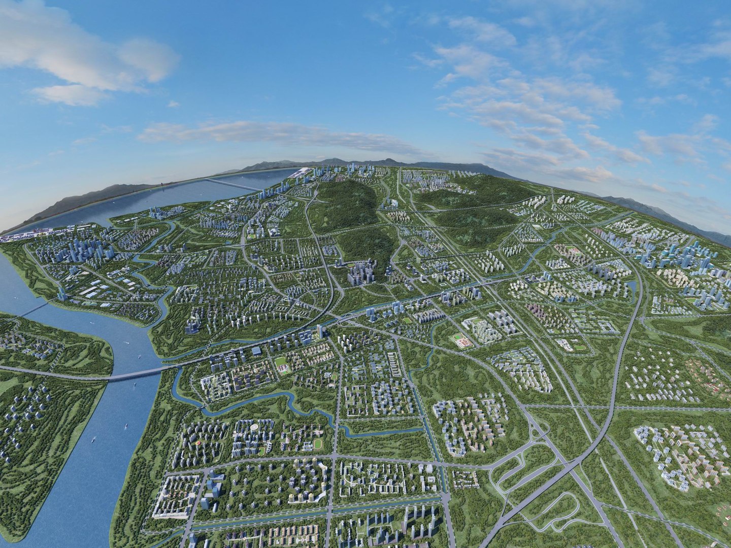 Large City Planning Aerial 3D ModelLarge City Planning Aerial 3D Model ...