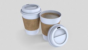Paper Coffee Cup Low-poly 3D model 3D model