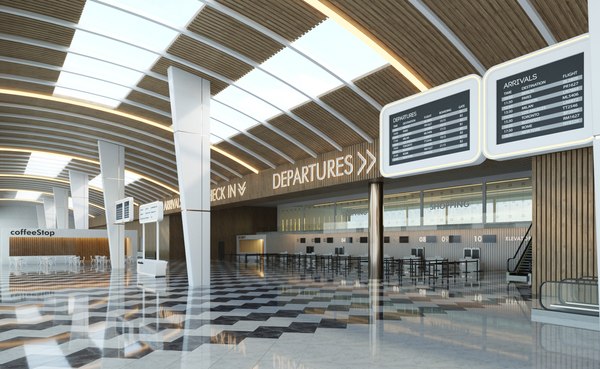 モダンな空港インテリア3Dモデル - TurboSquid 2133658