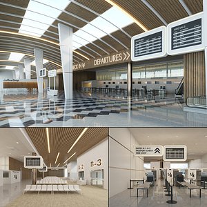 Modern Airport Interior 3D model
