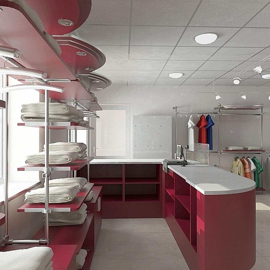 3d Model Of Clothes Shop Interior