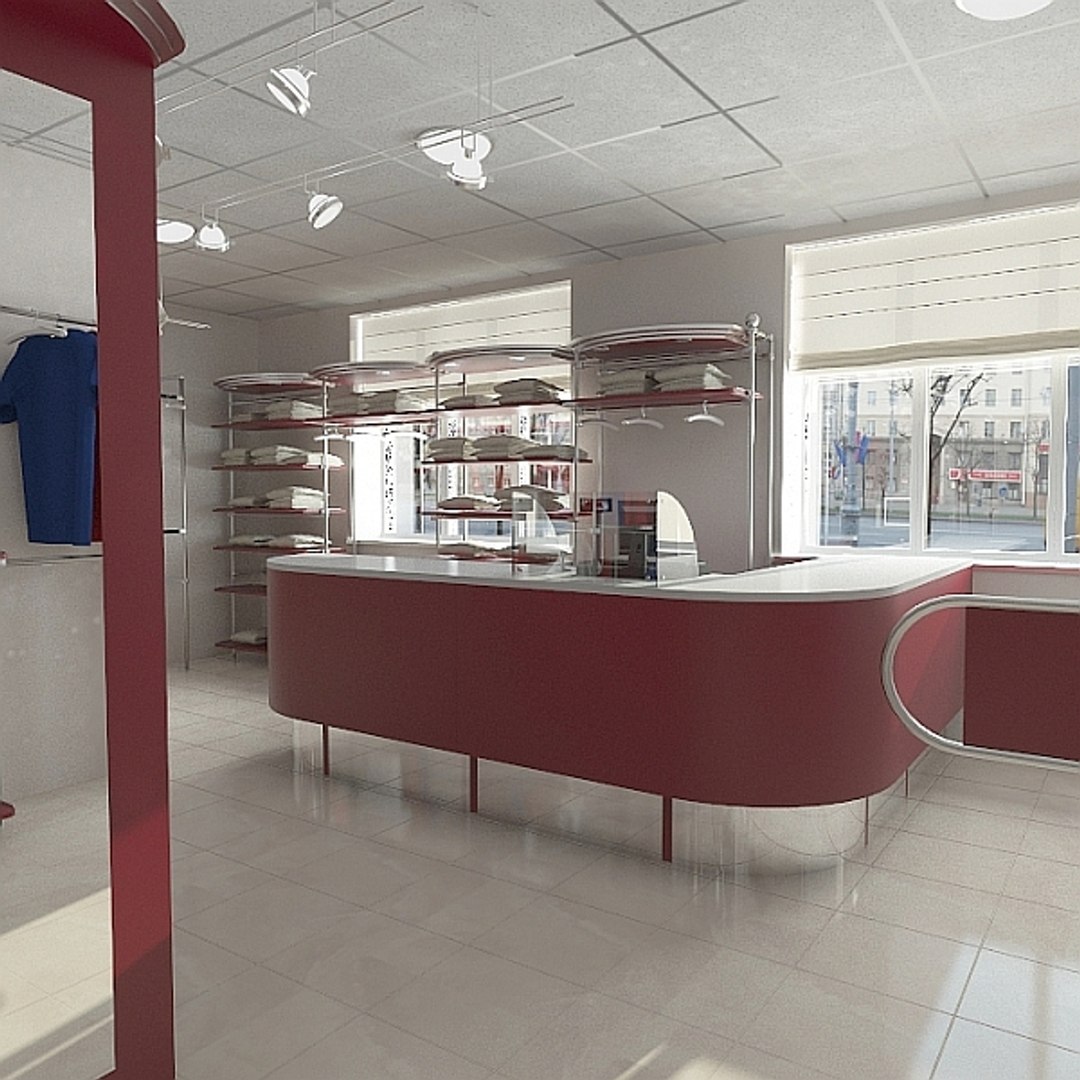 3d Model Of Clothes Shop Interior