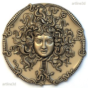 Medusa medallion basrelief_01 model