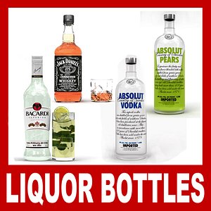 vodka bottle packed 3d model