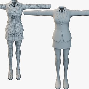 Female Formal Suit 3d Model
