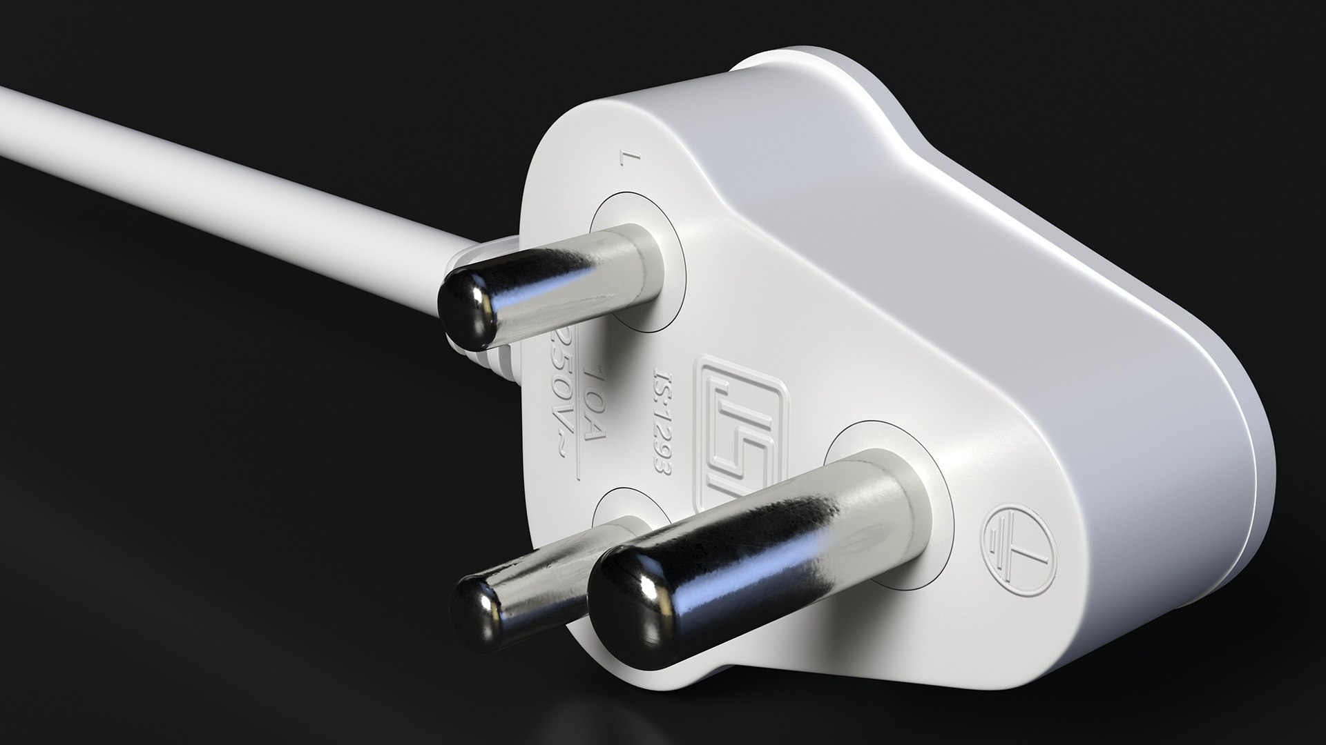 3D Type D Electric Plug White Rigged for Cinema - TurboSquid 2059203