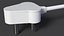 Type D Electric Plug White Rigged for Cinema 4D