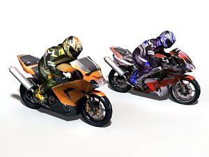 kawasaki ninja bikers 3d model