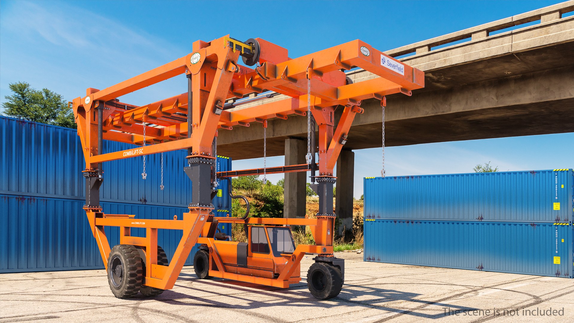 Straddle Carrier Combilift SC Dirty 3D model preview