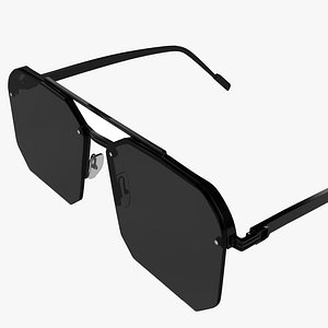 3D Stylish Black Sun Glasses model