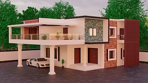 3D Real World Scaled Two Story Building