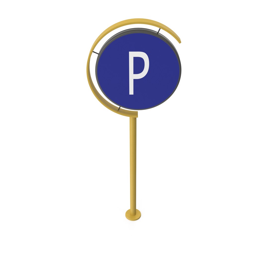 3D Model Metal Parking Sign TurboSquid 2293331