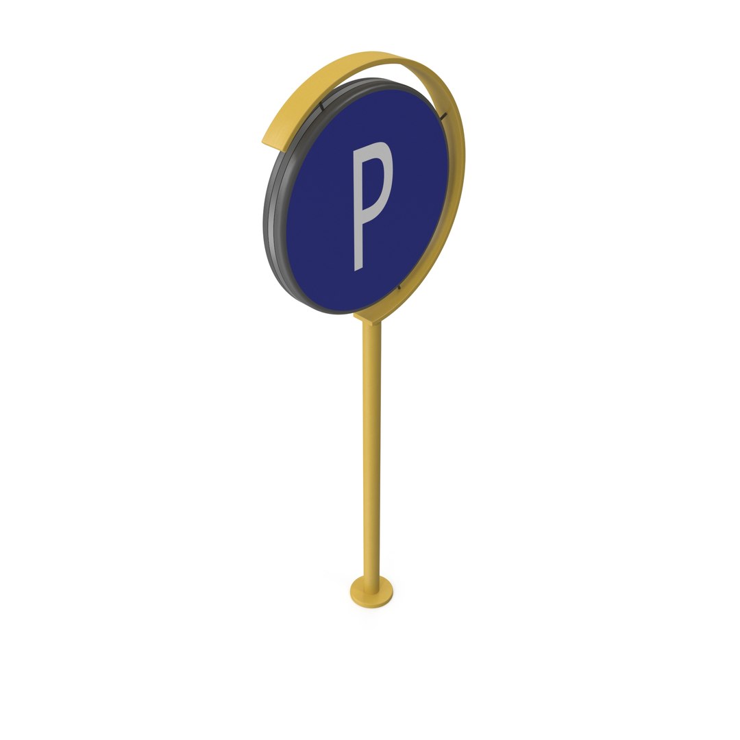 3D Model Metal Parking Sign TurboSquid 2293331