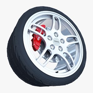 nissan gtr- r33 wheel 3d obj