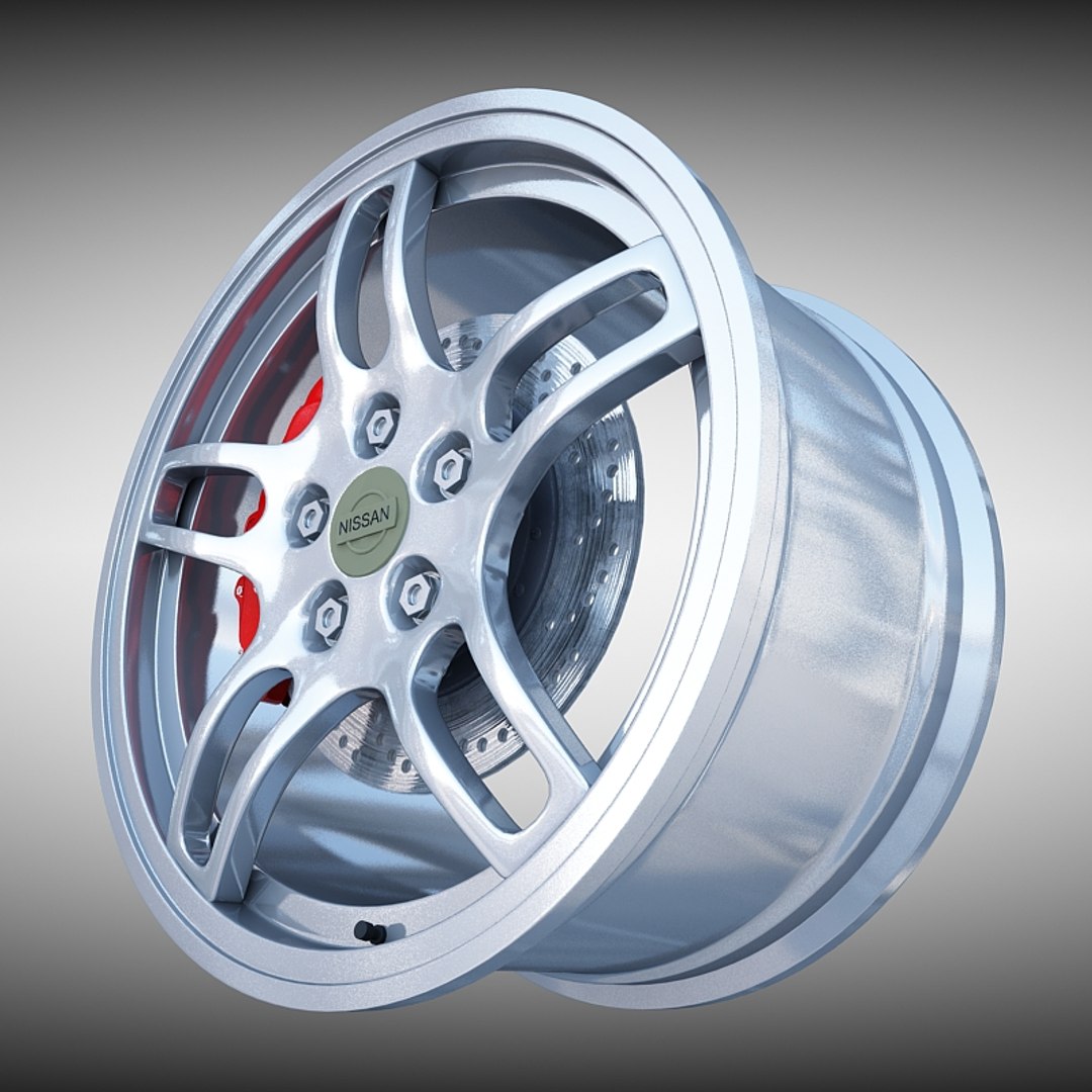 nissan gtr- r33 wheel 3d obj
