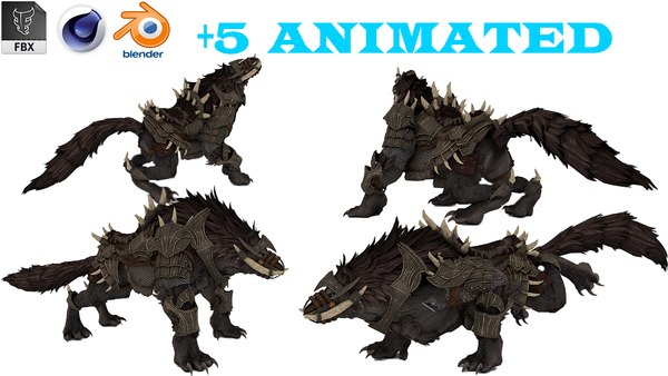 Dark Demon Monster Rigged and Animated model 3D model