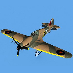 3D Hawker Hurricane MKII V03 model