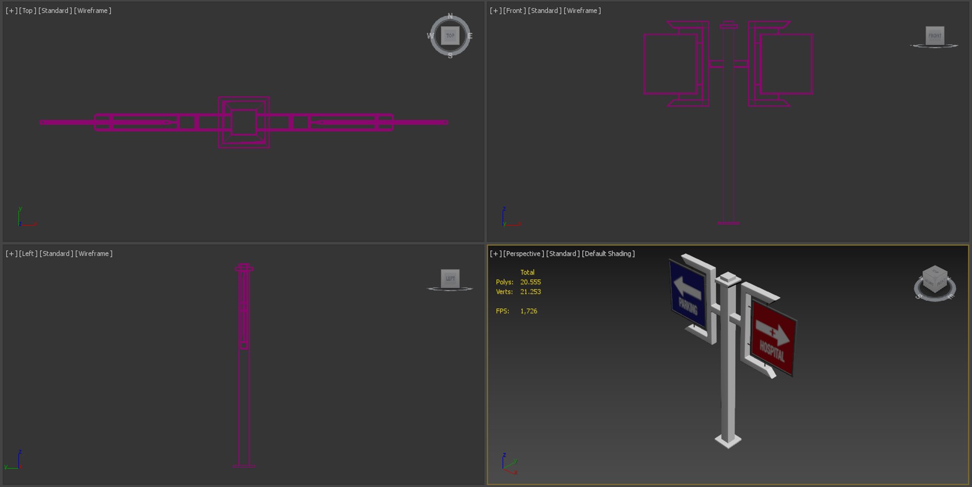 3D Directional Sign Model - TurboSquid 2293336