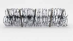 3D barbed wire obstacle model