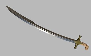 3D mamluke curved sword blade model