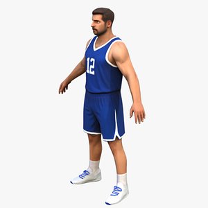 Basketball Player Blue - 3d Model
