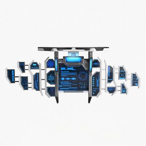 Sci Fi Control Panel Monitor 3D model