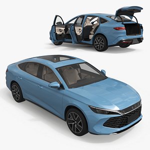 BYD Qin L DM-i Four-Door Saloon Deep Blue Rigged for Maya