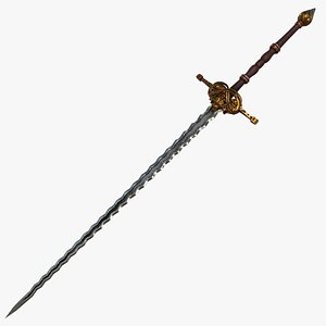 Fantasy Sword RPG Flammenschwert Flame Blade Wave Blade Flambard Flammard Flamberge Two Handed