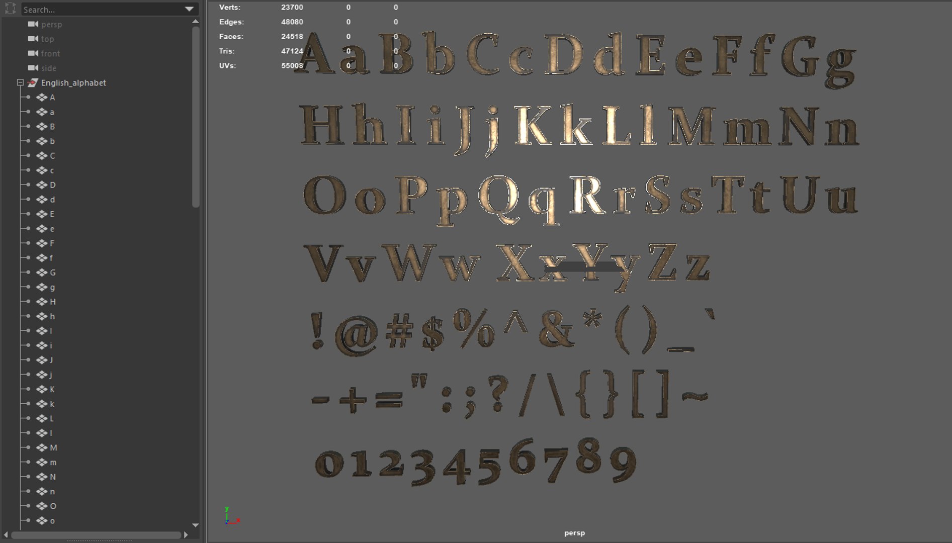 3D English Letters - TurboSquid 1501703