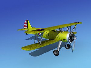 3d model pt-17 stearman trainers