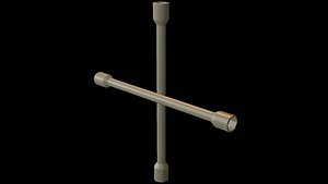 3D Cross Lug Wrench Model 4-Way Wheel Wrench