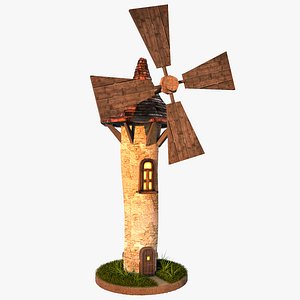 3d windmill plants model