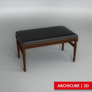 3d model classic bench