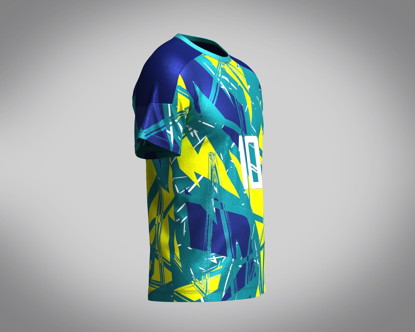Soccer Neon Yellow With Multi Color Jersey Player-10 3D Model ...