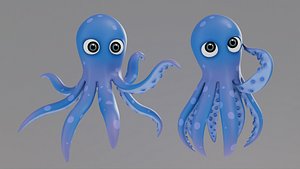 Rigged Cartoon Octopus