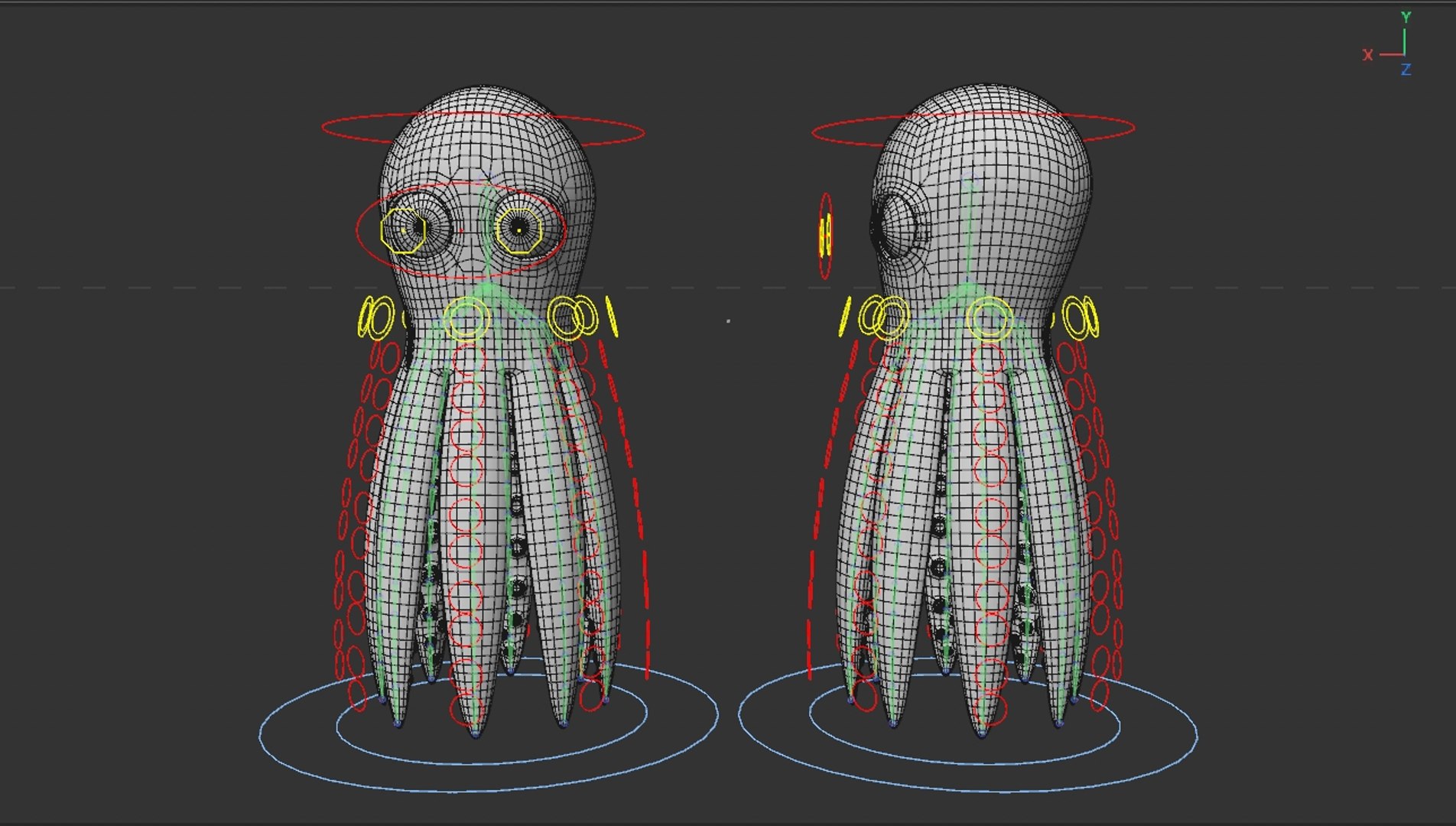 Rigged Cartoon Octopus 3D Model - TurboSquid 2236200