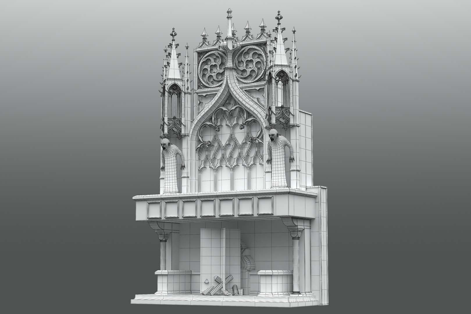 Gothic Fireplace 3D Model - TurboSquid 1541738