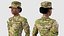 3D model black female soldier military camo