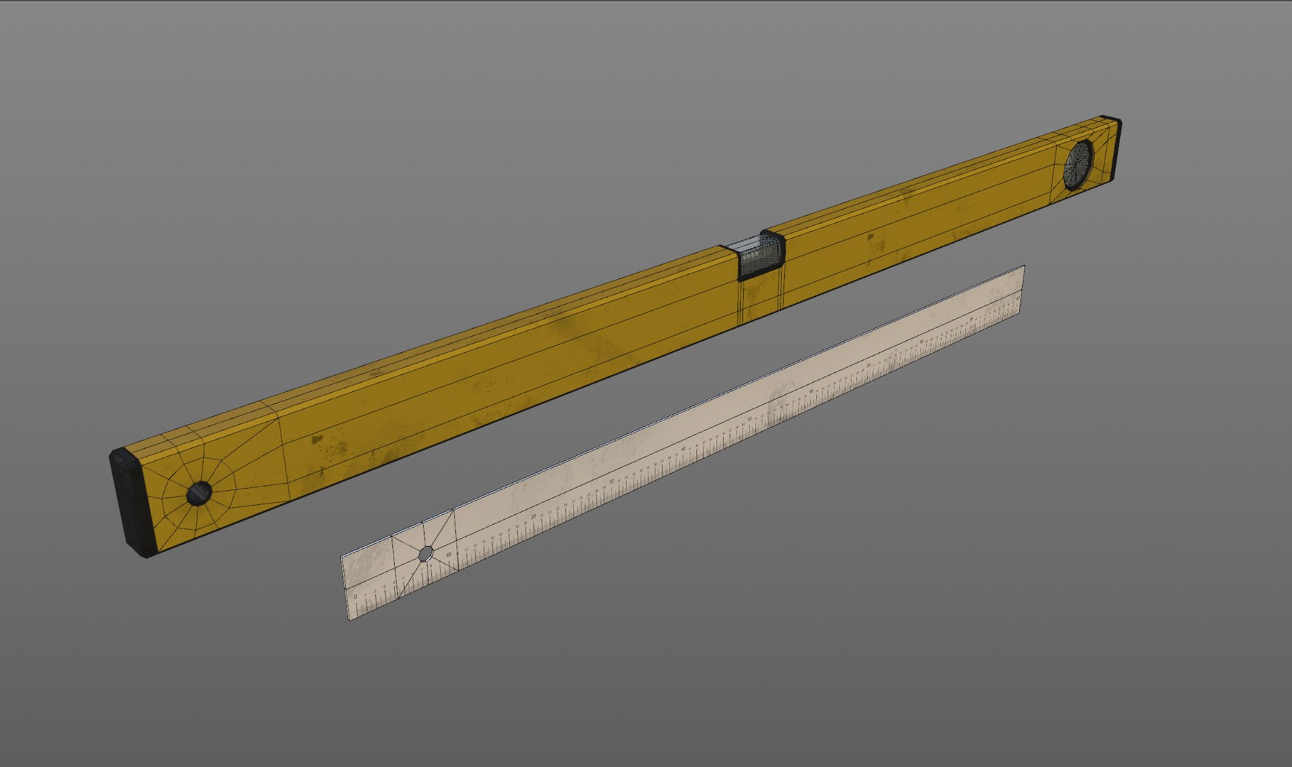 3D Spirit Level And Ruler Model - TurboSquid 1793462